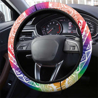 Aloha Pride Rainbow Tie Dye Steering Wheel Cover Humpback Whale - Love is Love