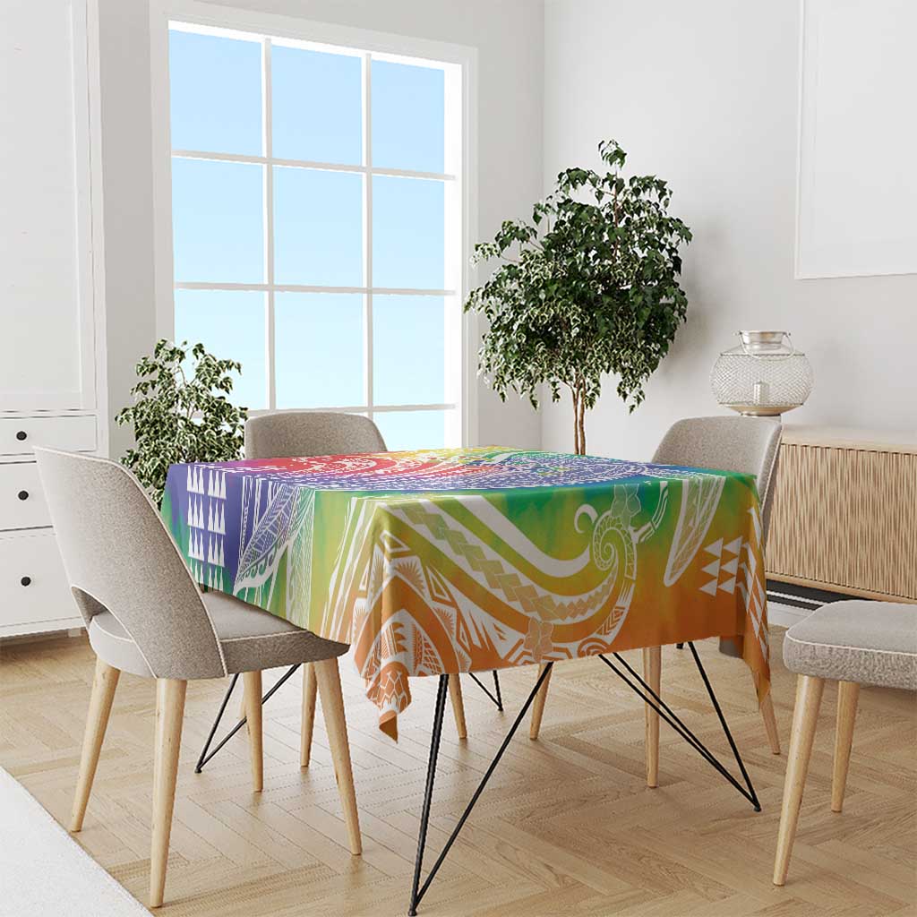 Aloha Pride Rainbow Tie Dye Tablecloth Humpback Whale - Love is Love