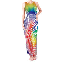 Aloha Pride Rainbow Tie Dye Tank Maxi Dress Humpback Whale - Love is Love