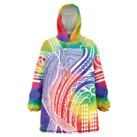 Aloha Pride Rainbow Tie Dye Wearable Blanket Hoodie Humpback Whale - Love is Love