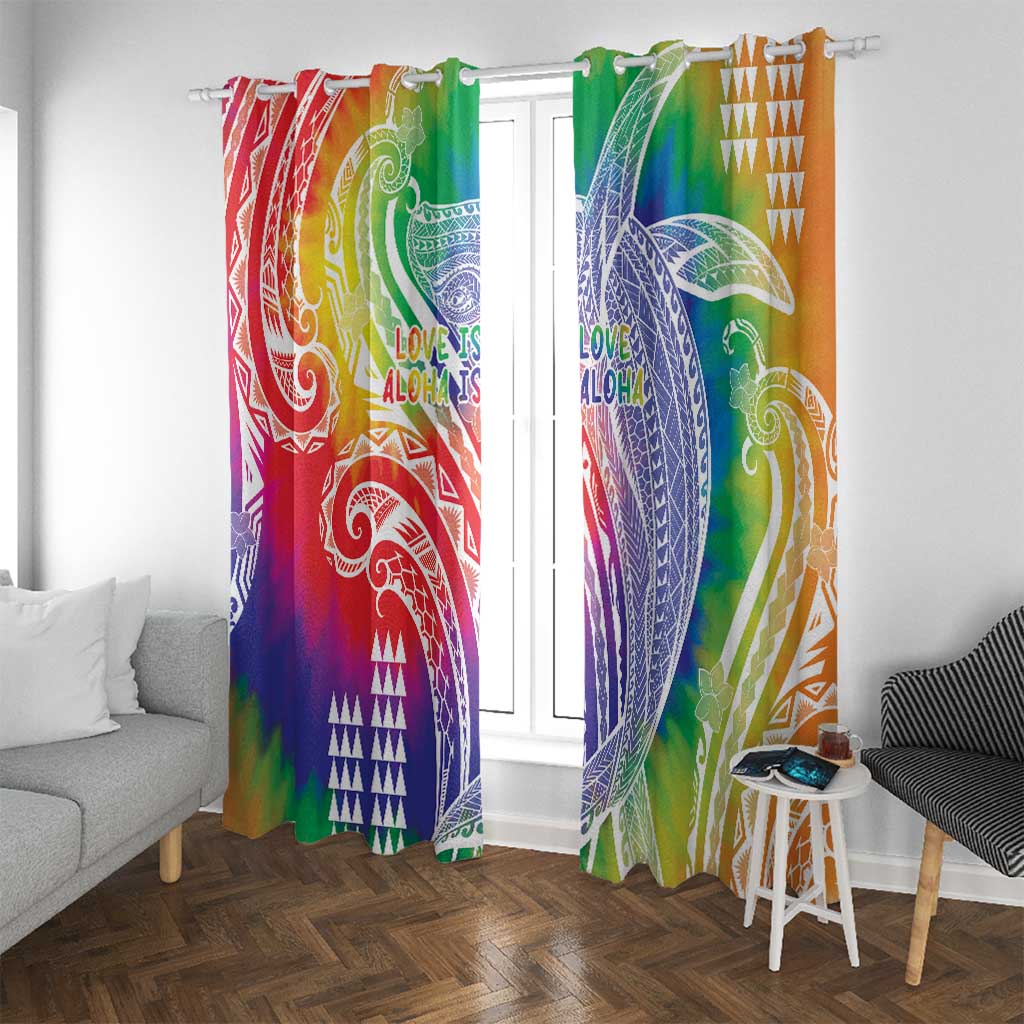 Aloha Pride Rainbow Tie Dye Window Curtain Humpback Whale - Love is Love