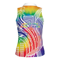 Aloha Pride Rainbow Tie Dye Women Sleeveless Polo Shirt Humpback Whale - Love is Love