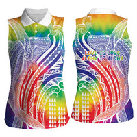 Aloha Pride Rainbow Tie Dye Women Sleeveless Polo Shirt Humpback Whale - Love is Love