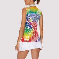 Aloha Pride Rainbow Tie Dye Women Sleeveless Polo Shirt Humpback Whale - Love is Love