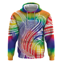 Aloha Pride Rainbow Tie Dye Zip Hoodie Humpback Whale - Love is Love LT7 Pullover Hoodie Colorful - Polynesian Pride