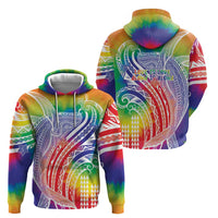 Aloha Pride Rainbow Tie Dye Zip Hoodie Humpback Whale - Love is Love LT7 - Polynesian Pride