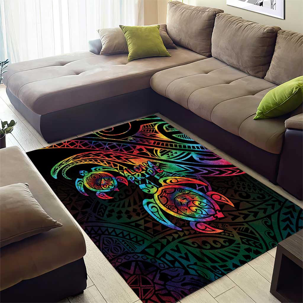 Hawaii Pride Area Rug Rainbow Swirls