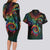 Hawaii Pride Couples Matching Long Sleeve Bodycon Dress and Hawaiian Shirt Rainbow Swirls