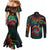 Hawaii Pride Couples Matching Mermaid Dress and Long Sleeve Button Shirt Rainbow Swirls
