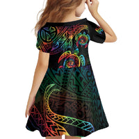 Hawaii Pride Family Matching Mermaid Dress and Hawaiian Shirt Rainbow Swirls LT7 - Polynesian Pride