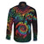 Hawaii Pride Family Matching Off The Shoulder Long Sleeve Dress and Hawaiian Shirt Rainbow Swirls