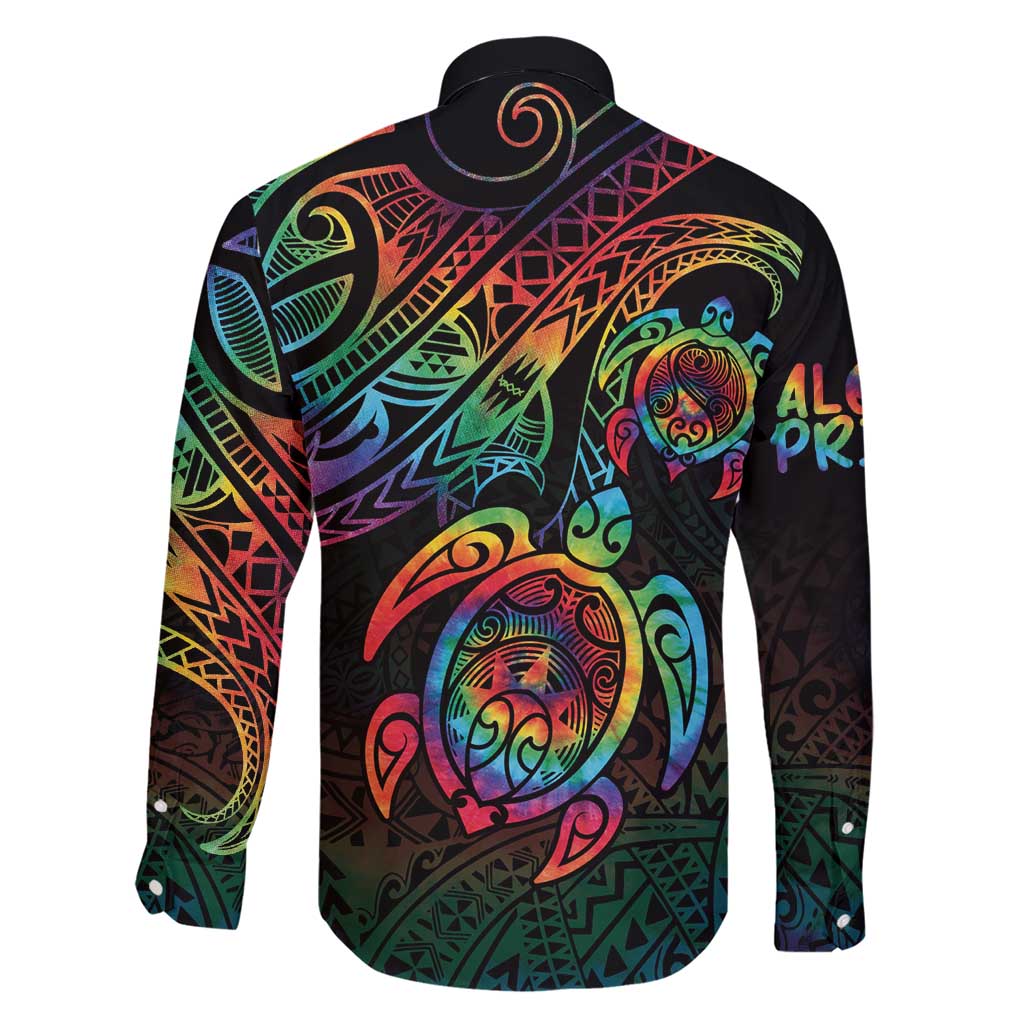 Hawaii Pride Family Matching Short Sleeve Bodycon Dress and Hawaiian Shirt Rainbow Swirls LT7 - Polynesian Pride