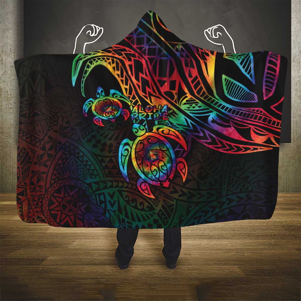 Hawaii Pride Hooded Blanket Rainbow Swirls