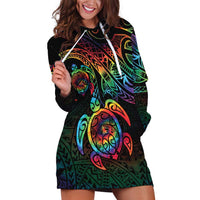Hawaii Pride Hoodie Dress Rainbow Swirls