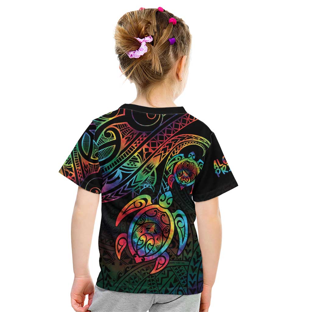 Hawaii Pride Kid T Shirt Rainbow Swirls