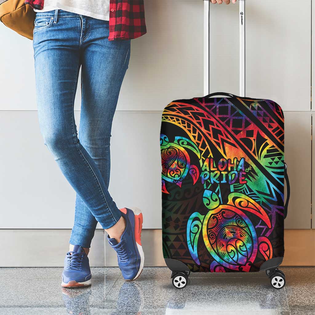 Hawaii Pride Luggage Cover Rainbow Swirls
