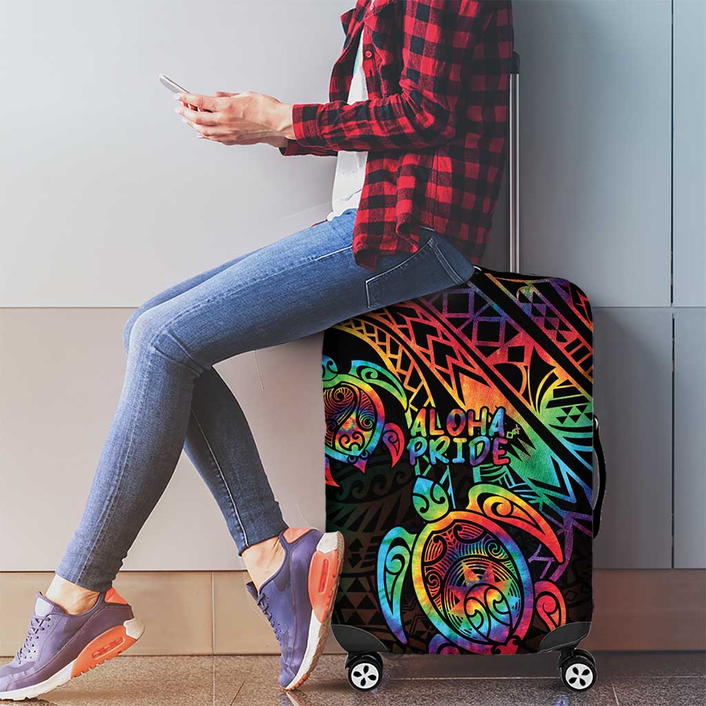 Hawaii Pride Luggage Cover Rainbow Swirls