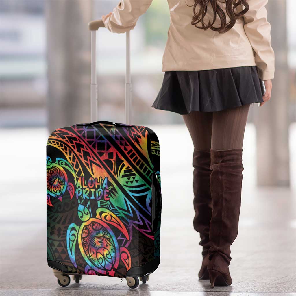 Hawaii Pride Luggage Cover Rainbow Swirls