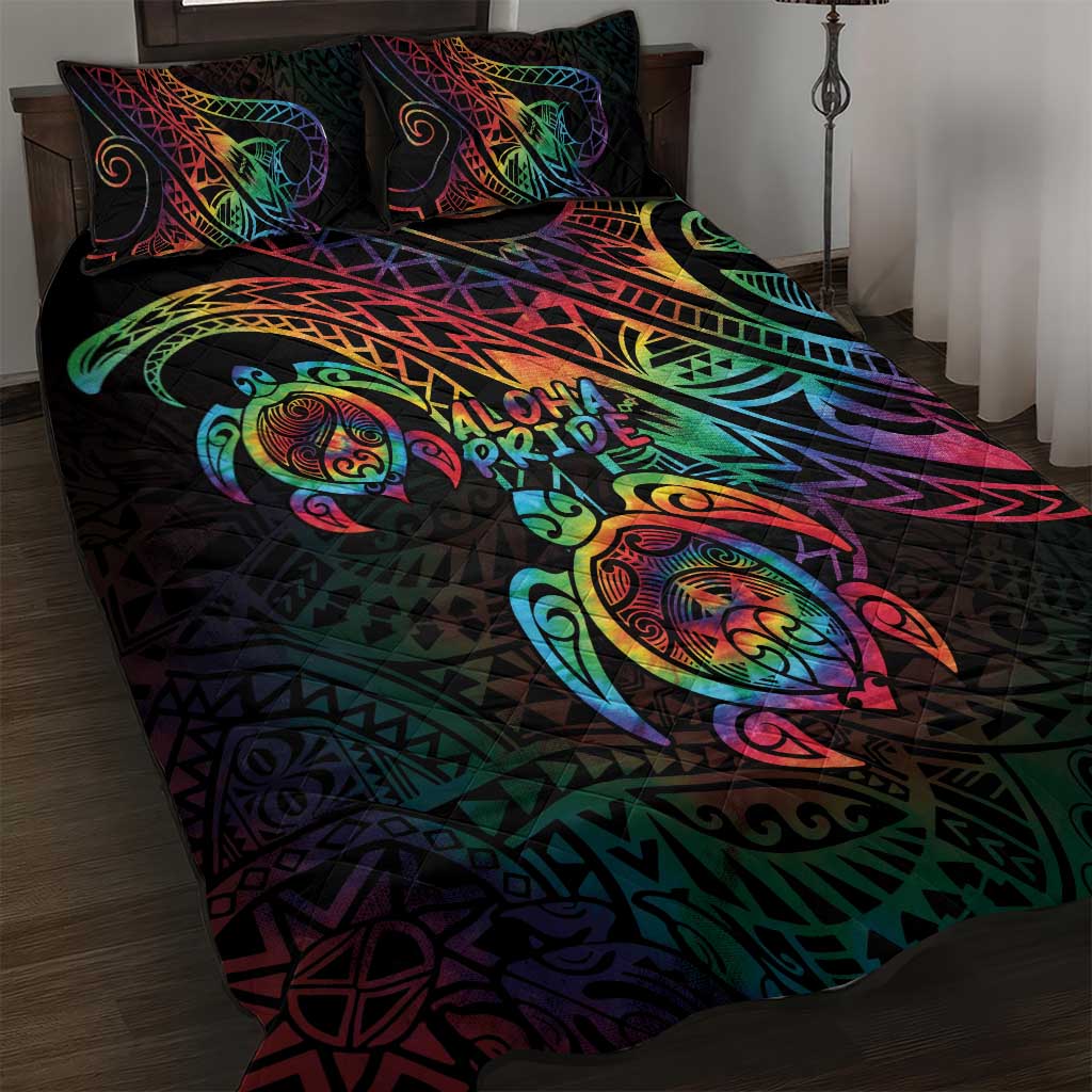 Hawaii Pride Quilt Bed Set Rainbow Swirls