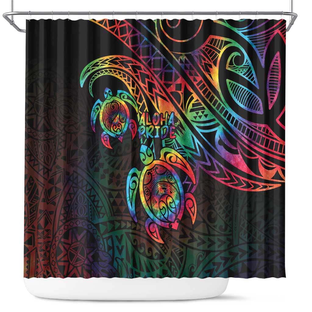 Hawaii Pride Shower Curtain Rainbow Swirls LT7 Colorful - Polynesian Pride