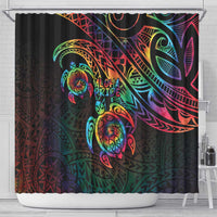Hawaii Pride Shower Curtain Rainbow Swirls LT7 - Polynesian Pride