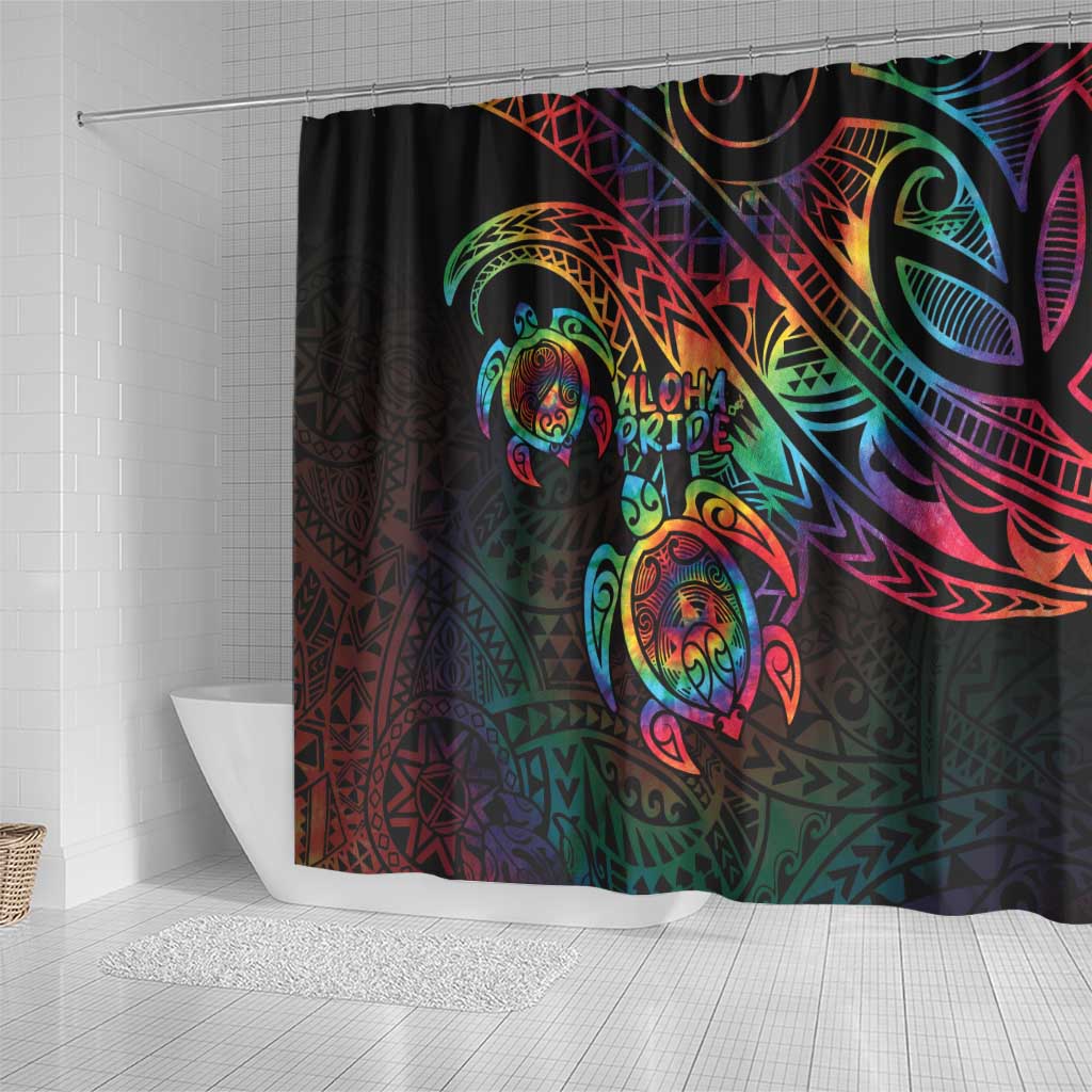 Hawaii Pride Shower Curtain Rainbow Swirls LT7 - Polynesian Pride