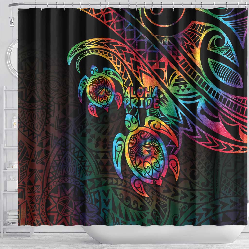 Hawaii Pride Shower Curtain Rainbow Swirls LT7 - Polynesian Pride