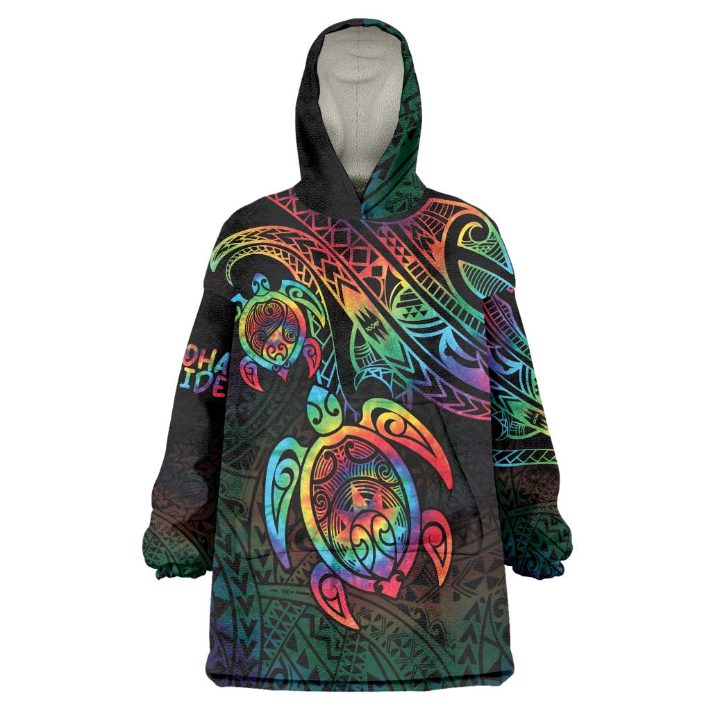 Hawaii Pride Wearable Blanket Hoodie Rainbow Swirls