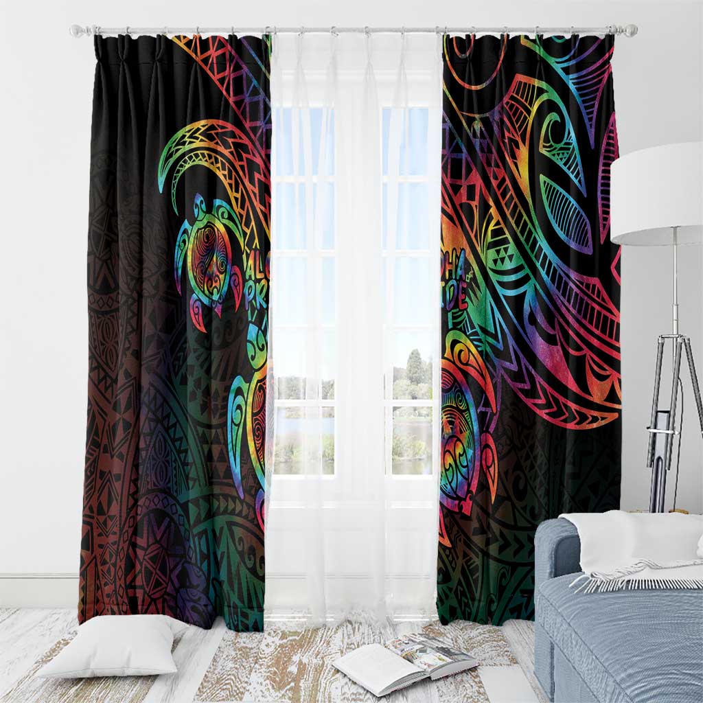 Hawaii Pride Window Curtain Rainbow Swirls