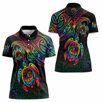 Hawaii Pride Women Polo Shirt Rainbow Swirls