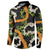 Aloha Festive Hawaii Button Sweatshirt Mokihana - Maile and Ilima on Black - Polynesian Pride