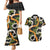 Aloha Festive Hawaii Couples Matching Mermaid Dress and Hawaiian Shirt Mokihana - Maile and Ilima on Black - Polynesian Pride