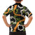Aloha Festive Hawaii Family Matching Off Shoulder Short Dress and Hawaiian Shirt Mokihana - Maile and Ilima on Black - Polynesian Pride