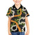 Aloha Festive Hawaii Family Matching Off Shoulder Short Dress and Hawaiian Shirt Mokihana - Maile and Ilima on Black - Polynesian Pride