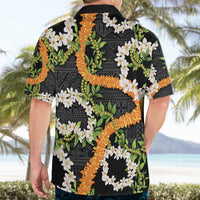 Aloha Festive Hawaii Hawaiian Shirt Mokihana - Maile and Ilima on Black - Polynesian Pride