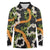 Aloha Festive Hawaii Long Sleeve Polo Shirt Mokihana - Maile and Ilima on Black - Polynesian Pride