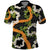 Aloha Festive Hawaii Polo Shirt Mokihana - Maile and Ilima on Black - Polynesian Pride