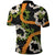Aloha Festive Hawaii Polo Shirt Mokihana - Maile and Ilima on Black - Polynesian Pride