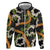 Aloha Festive Hawaii Zip Hoodie Mokihana - Maile and Ilima on Black - Polynesian Pride
