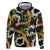 Aloha Festive Hawaii Zip Hoodie Mokihana - Maile and Ilima on Black - Polynesian Pride