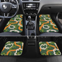 Aloha Festive Hawaii Car Mats Mokihana - Maile and Ilima on Forest Green - Polynesian Pride
