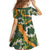 Aloha Festive Hawaii Family Matching Off Shoulder Short Dress and Hawaiian Shirt Mokihana - Maile and Ilima on Forest Green - Polynesian Pride