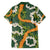 Aloha Festive Hawaii Family Matching Off Shoulder Short Dress and Hawaiian Shirt Mokihana - Maile and Ilima on Forest Green - Polynesian Pride