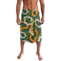 Aloha Festive Hawaii Lavalava Mokihana - Maile and Ilima on Forest Green - Polynesian Pride