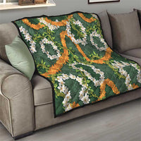 Aloha Festive Hawaii Quilt Mokihana - Maile and Ilima on Forest Green - Polynesian Pride