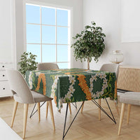 Aloha Festive Hawaii Tablecloth Mokihana - Maile and Ilima on Forest Green - Polynesian Pride