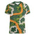 Aloha Festive Hawaii Women V-Neck T-Shirt Mokihana - Maile and Ilima on Forest Green - Polynesian Pride