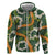Aloha Festive Hawaii Zip Hoodie Mokihana - Maile and Ilima on Forest Green - Polynesian Pride