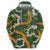 Aloha Festive Hawaii Zip Hoodie Mokihana - Maile and Ilima on Forest Green - Polynesian Pride
