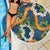 Aloha Festive Hawaii Beach Blanket Mokihana - Maile and Ilima on Navy Blue - Polynesian Pride
